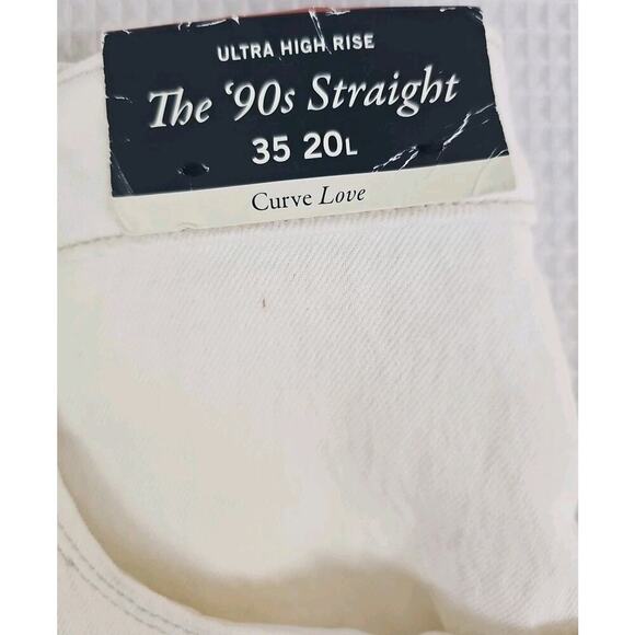 ABERCROMBIE & FITCH~Woman Plus Sz 35/20~Ivory Curve Love The 90s Straight Jeans. - Picture 2 of 16